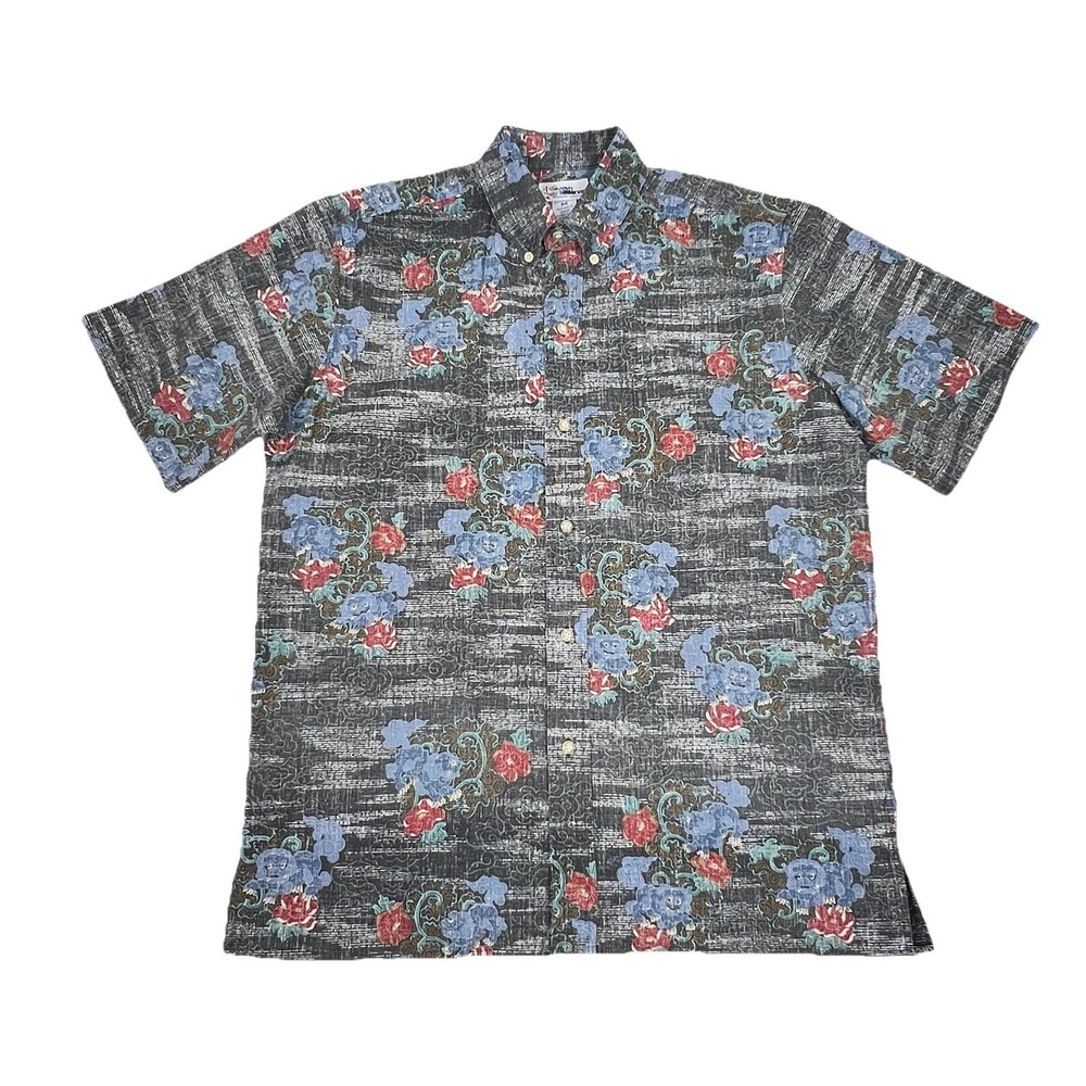 VTG Reyn Spooner Shirt Men's M Hawaiian  Traditionals Floral Kloth 1/4 Button - Picture 2 of 9